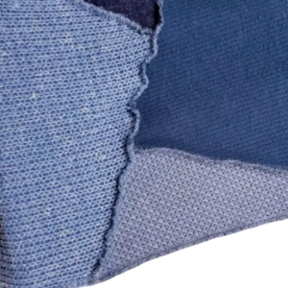 AKIRA 2-Pc Set Off Shoulder Sweater Top & Joggers Denim Patchwork 2X Blue - Picture 9 of 11